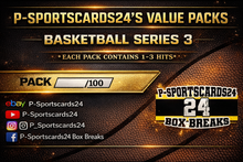 Load image into Gallery viewer, 2024 P'S VALUE NBA BASKETBALL CARDS PACK BREAK (1) RANDOM TEAM #9/100