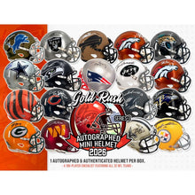 Load image into Gallery viewer, 2026 GOLD RUSH AUTOGRAPHED FOOTBALL MINI HELMET BREAK PICK 1 GET 1 #24