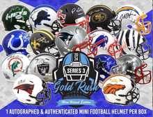 Load image into Gallery viewer, 2024 GOLD RUSH AUTOGRAPHED FOOTBALL MINI HELMET BREAK PYT 4/24/2024
