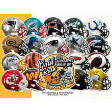 Load image into Gallery viewer, 2024 GOLD RUSH AUTOGRAPHED FOOTBALL MINI HELMET BREAK PYT2/1/2025
