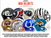 Load image into Gallery viewer, 2024 GOLD RUSH AUTOGRAPHED FOOTBALL MINI HELMET BREAK PYT 2/10/2024
