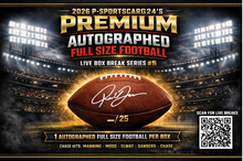 Load image into Gallery viewer, 2026 P-SPORTSCARDS24'S PREMIUM AUTOGRAPHED NFL FULL SIZE FOOTBALL BOX BREAK # (1) RANDOM TEAM #12
