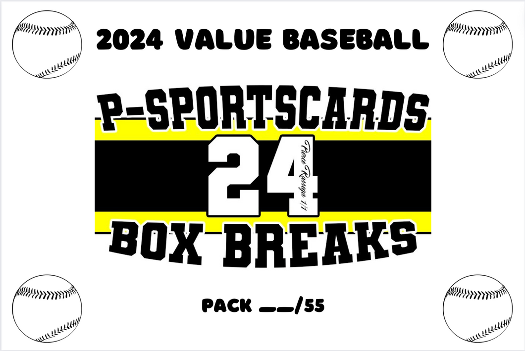 2024 P'S VALUE MLB BASEBALL CARDS PACK BREAK (1) RANDOM TEAM #7