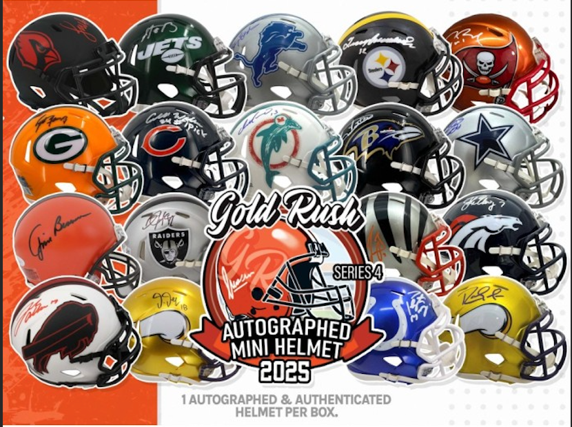 2025 GOLD RUSH AUTOGRAPHED FOOTBALL MINI HELMET BREAK PYT 8/5/2025